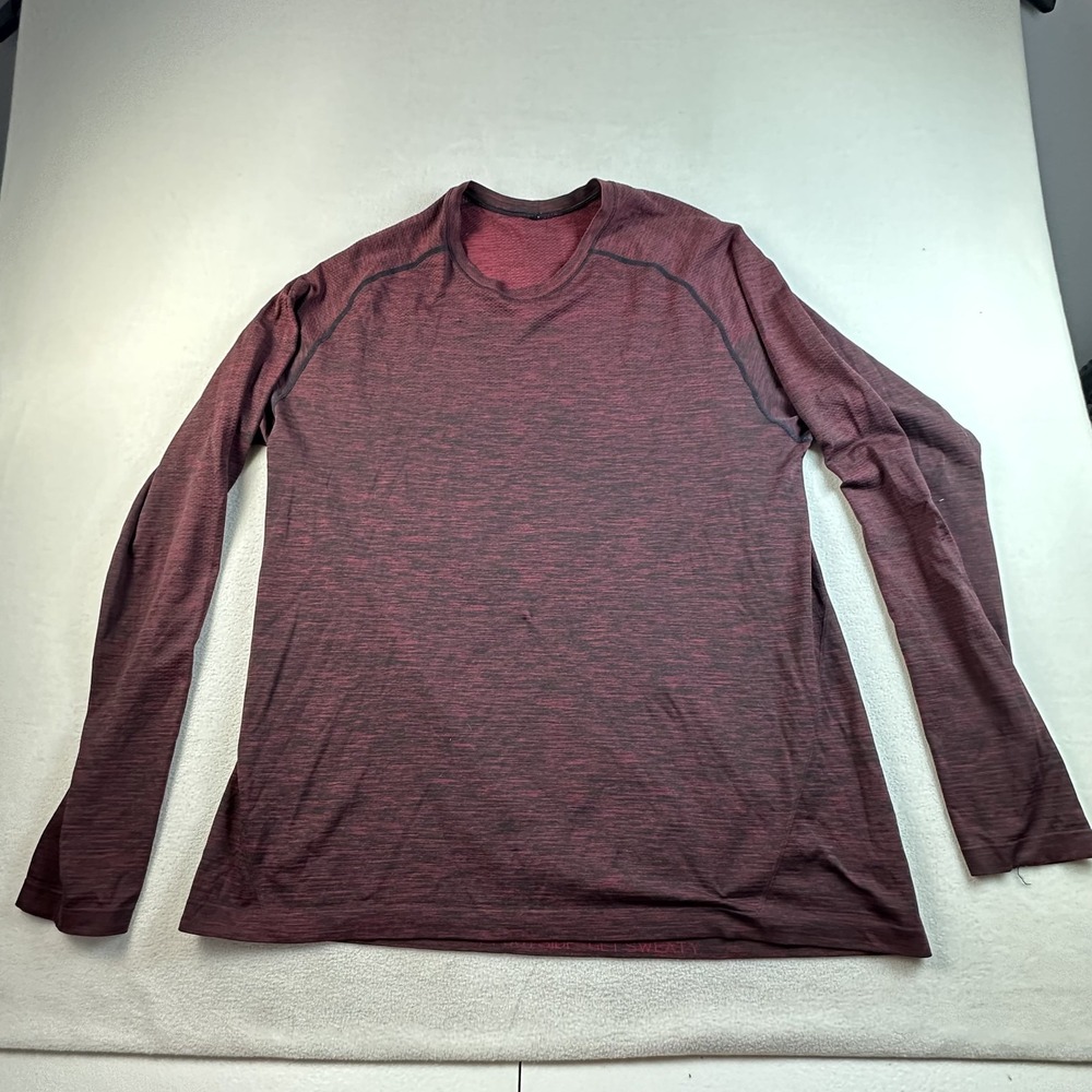 Lululemon Metal Vent Tech Shirt Mens XXL Red Long Sleeve Seamless Gym Training